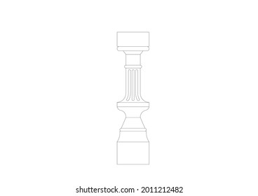 Vector Design Sketch of modern house pillars
