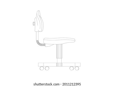 Vector Design Sketch of an office chair with wheels