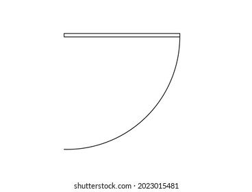 Vector Design Sketch Of The Open And Closed Door Shape On The House Plan