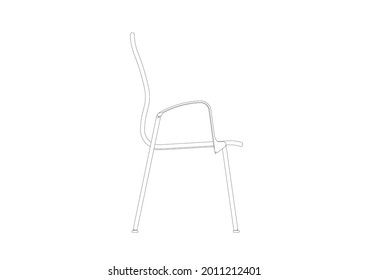 Vector Design Sketch of an ordinary iron sitting chair