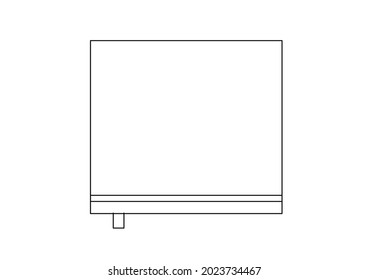 Vector design sketch of an oven seen from above