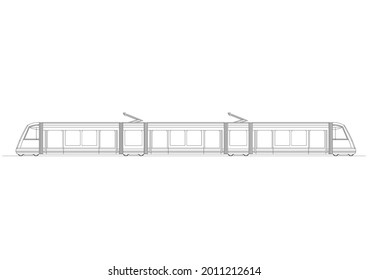Vector Design Sketch of a passenger or human transport train