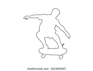 Vector design of a sketch of a person playing a sketchboard