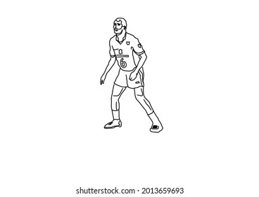 Vector design of a sketch of a person preparing for something
