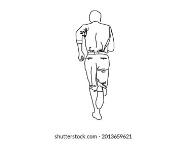 Diseño vectorial de un boceto de una persona en ejecución