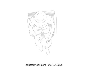 Vector Design Sketch of a person sitting on a chair