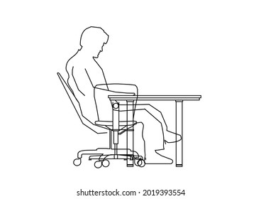 Vector design of a sketch of a person sitting on a chair
