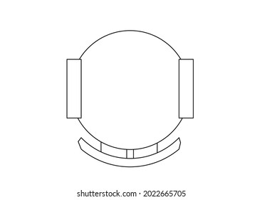 Vector design of sketch of a semi-circle chair