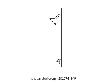 Vector design sketch of a shower used for a bath
