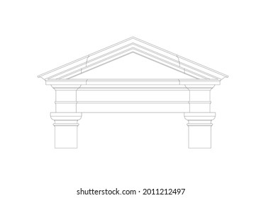 Vector Design Sketch of a simple house terrace roof