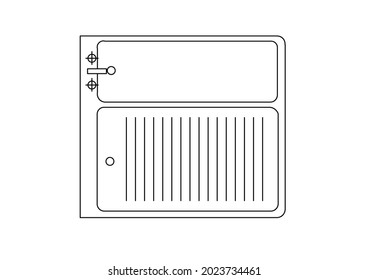 Vector design sketch of a sink and a place to put dishes