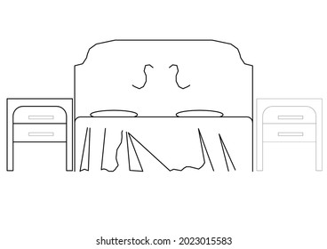 Vector design sketch of a sofa used for a lover or a couple