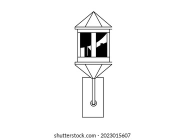 Vector design sketch of a street lamp at night