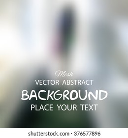 Vector design. Sketch text on blurred background. Retro doodle style lettering. Abstract mesh blurred background. Typographical template of poster.