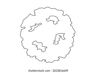 Vector design sketch or top view of dense leaves of a tree