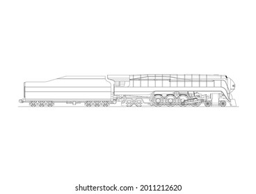 Vector Design Sketch of a tourist train