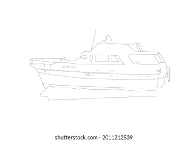 Vector Design Sketch of a transport ship