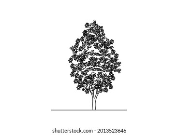 Vector design of a sketch of a tree in a park