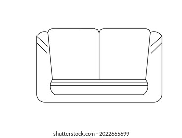 Vector design sketch of a two seater sofa