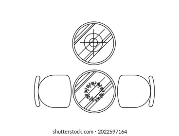 Vector design sketch of two tables and two chairs