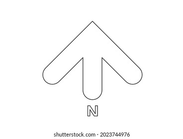 Vector design sketch of a wind direction pointer or guide