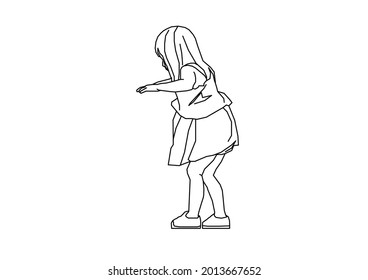 Vector design of a sketch of a woman about to fall