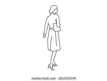 Vector design of a sketch of a woman wearing high heels