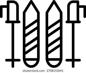 Vector Design Ski Poles Icon Style
