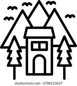 Estilo de ícone da estância de esqui de design vetorial