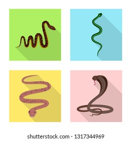 Vector design of skin and reptile logo. Collection of skin and danger stock vector illustration.