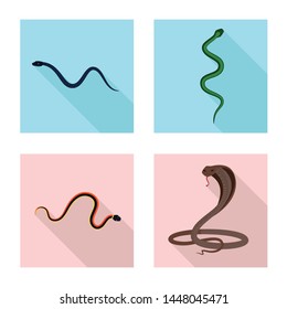 Vector design of skin and reptile symbol. Collection of skin and danger stock vector illustration.