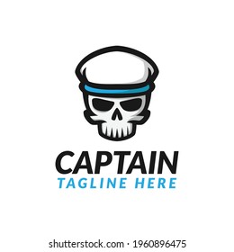 vector design skipper skull logo. logo template
