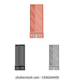 Vector design of skyscraper and hotel icon. Set of skyscraper and center vector icon for stock.