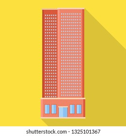 Vector design of skyscraper and hotel sign. Collection of skyscraper and center stock symbol for web.