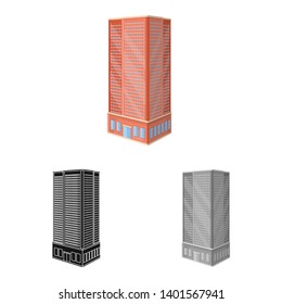 Vector design of skyscraper and house icon. Collection of skyscraper and residential stock vector illustration.