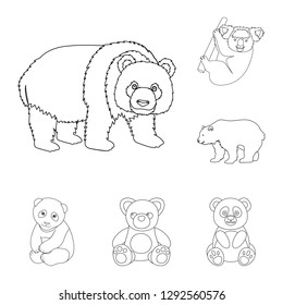 Vector design of sleep  and brown  icon. Set of sleep  and animal  stock symbol for web.
