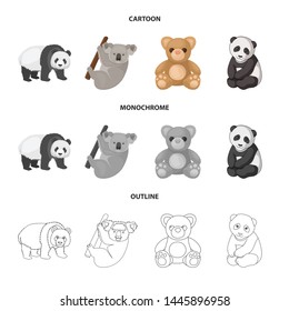 Vector design of sleep and brown icon. Set of sleep and animal vector icon for stock.