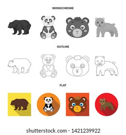 Vector design of sleep  and brown  sign. Set of sleep  and animal  stock symbol for web.