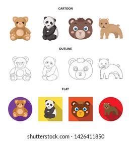 Vector design of sleep and brown sign. Set of sleep and animal stock vector illustration.