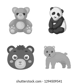 Vector design of sleep  and brown  symbol. Collection of sleep  and animal  stock vector illustration.
