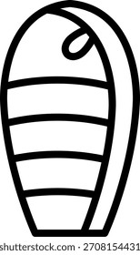 Estilo de ícone de saco de dormir de design de vetor