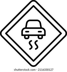 Vector Design Slippery Road Icon Style