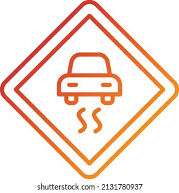 Vector Design Slippery Road Icon Style