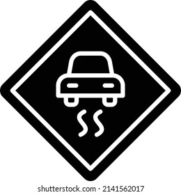 Vector Design Slippery Road Icon Style