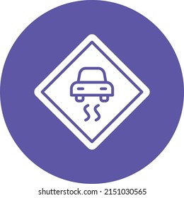 Vector Design Slippery Road Icon Style