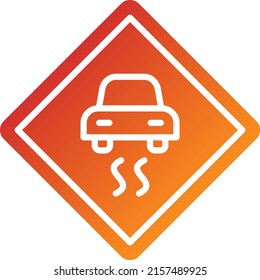 Vector Design Slippery Road Icon Style