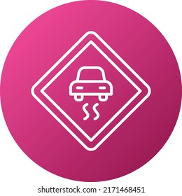 Vector Design Slippery Road Icon Style