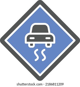 Vector Design Slippery Road Icon Style