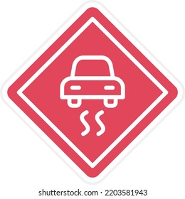 Vector Design Slippery Road Icon Style