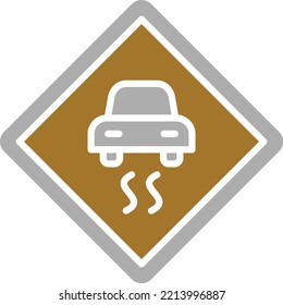 Vector Design Slippery Road Icon Style